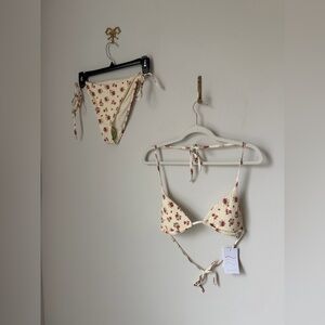 Dippin' Daisy's Cream and Red floral Bikini